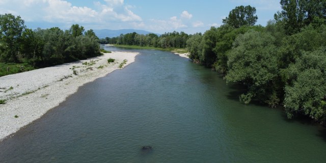 Reka Drava v Slovenja vasi
